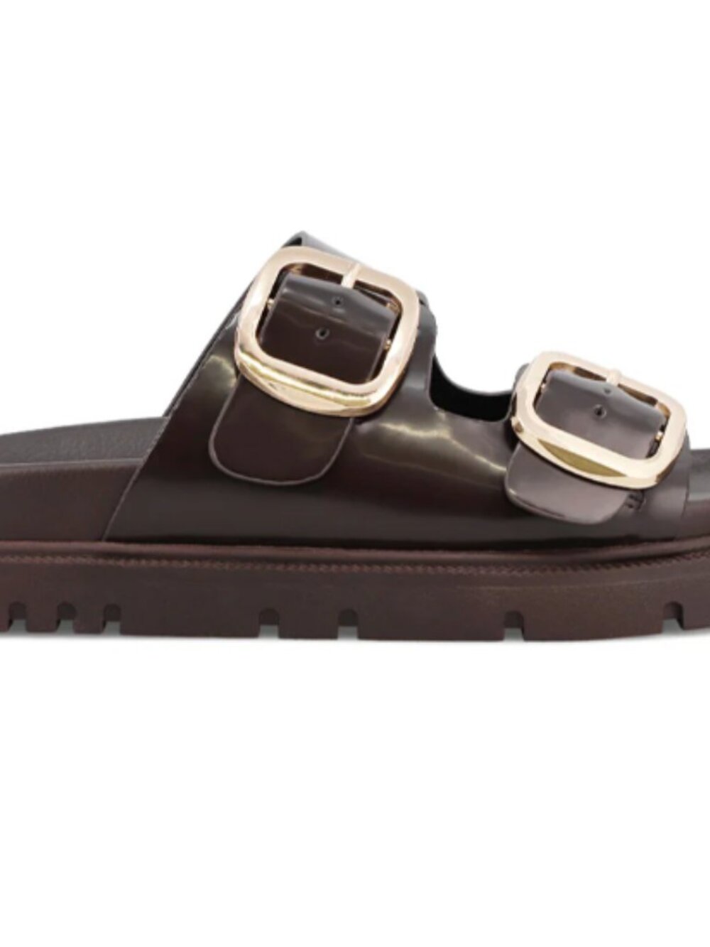 New! MIA Gen Double Buckle Slides, Women's Sandal Brown Coffee Size 8 - Picture 4 of 10